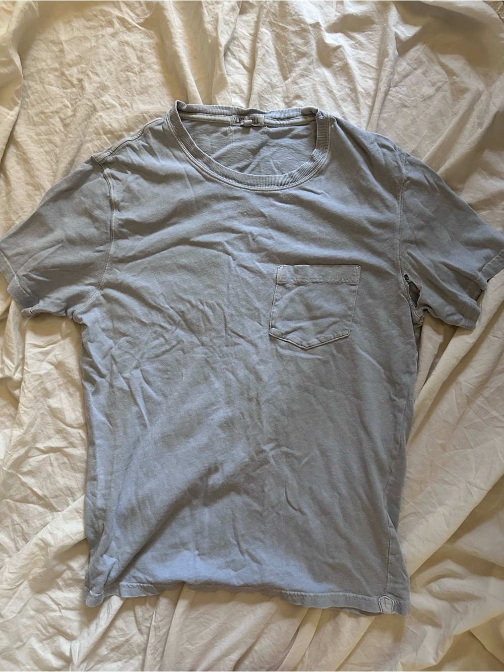 Alex Mill Men's Short-Sleeve Pocket Tee in Pale Blue